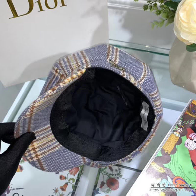 DIOR迪奧 秋冬款 格子羊絨八角帽 LLWJ6300